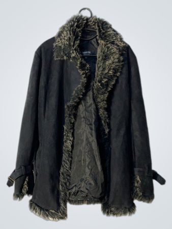 SOFTY COLLECTION Black Faux Fur Trimmed Jacket