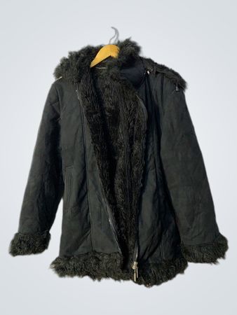 Veste en fausse fourrure noire doublée