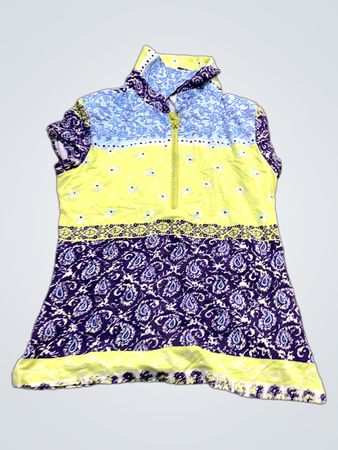 Kurzarm-Kragen-Paisley-Print-Oberteil