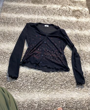 New Look Schwarze durchsichtige Strickjacke