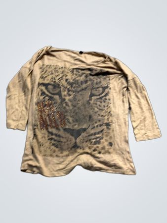 Langarm-T-Shirt mit Leopardenmuster