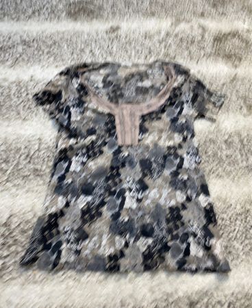 „Damen Kurzarm Floral Print Oberteil“