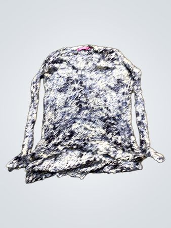 INDISKA blau-weißes Batik-Longsleeve-Oberteil