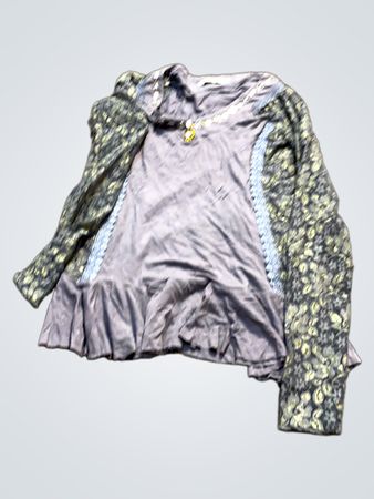 VERNAL Damen Graues Floral Druck Langarmtop