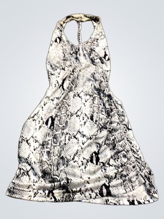 Schlangenprint-Halterkleid