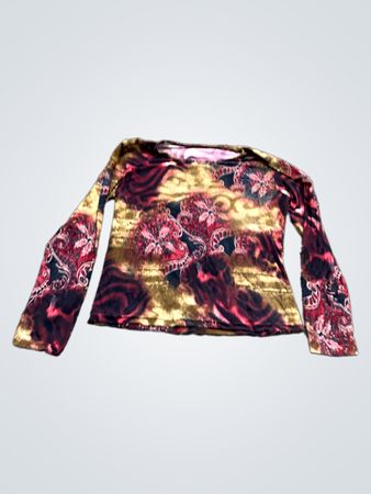 Langarm-Abstract-Print-Top