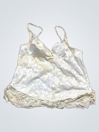 Weißes Spitze-Besatz-Cami