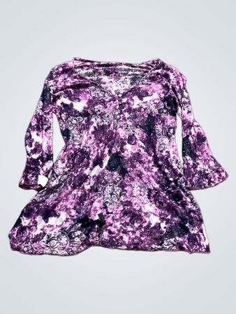 Lila Batik Langarmshirt