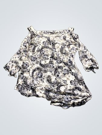 Kalter Schulter Paisley Druck Oberteil