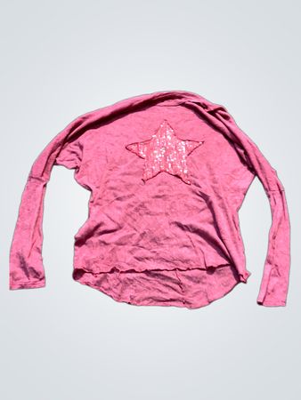 Rosa Langarmshirt mit glitzerndem Stern
