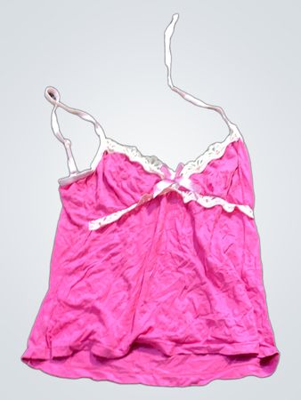 Rosa Spaghettiträgershirt mit Spitzenbesatz