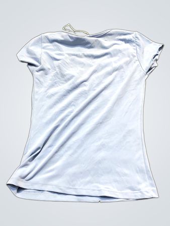 Hellblau gerüschtes Keyhole-T-Shirt