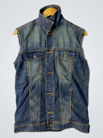 ICONIC DENIM Herren ärmellose Denim-Weste