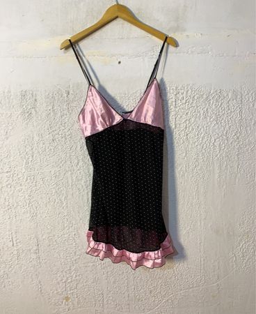 H&M Pink und Schwarze Pünktchen Babydoll Unterwäsche