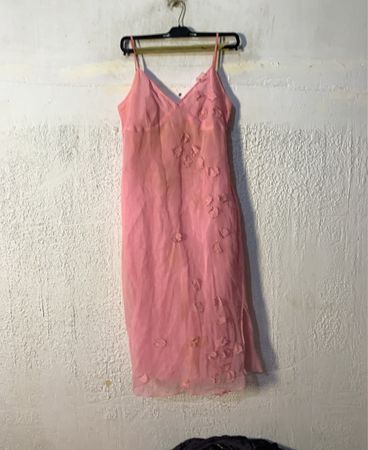 oxmo pink Slipkleid mit floralem Applikation
