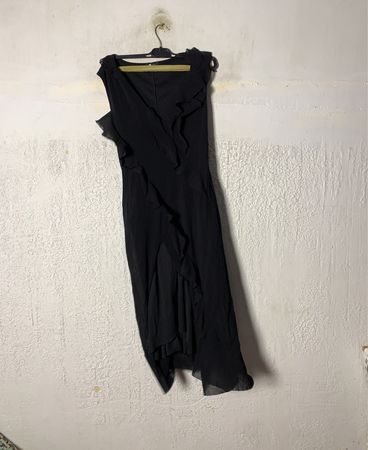 Versay Black Ruffle Dress