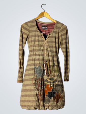 Desigual Gestreiftes Patchwork-Kleid