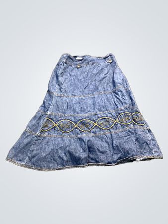 Denim A-Linie Rock mit verziertem Bund
