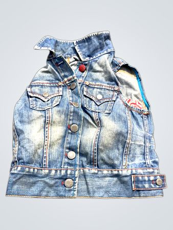 Jeansweste mit Schmetterling und 'Sweet'-Grafik