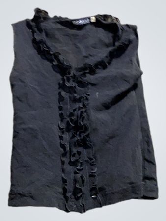 CCC Mädchen schwarze ärmellose Rüschbluse