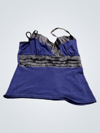 Blaue Spaghettiträgertop