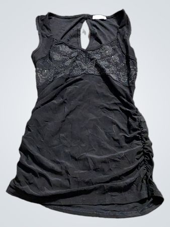Orsay Schwarzes Rüschenshirt Mini Kleid