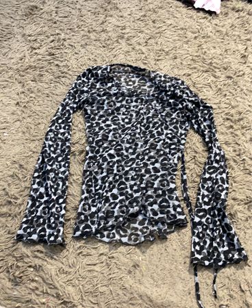 Trend One Damenmode Langarm Leopardenmuster Oberteil