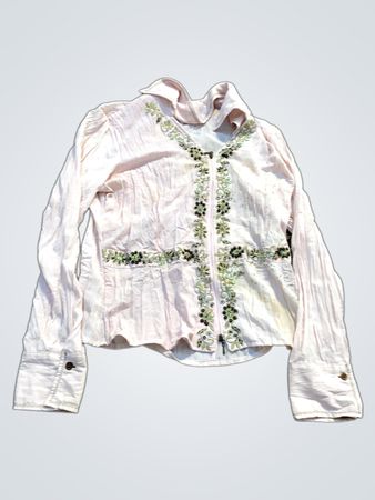 Rosa verziertes Zip-Up-Jacke