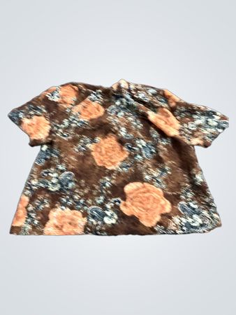 Braunes Floral-Print Kurzarmhemd