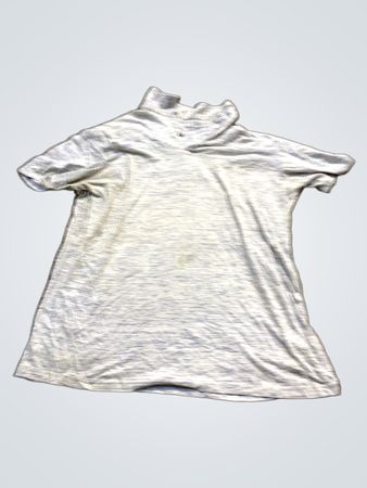 Hellgraues meliertes Poloshirt mit kurzen Ärmeln