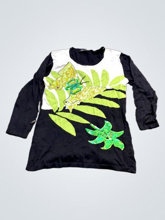 Pina Lia Langarmshirt mit Schmetterlings- und Blattdesign