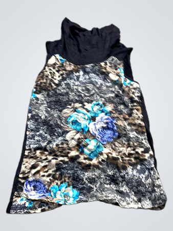 Ärmelloses Oberteil mit Blumen- und Tiermuster