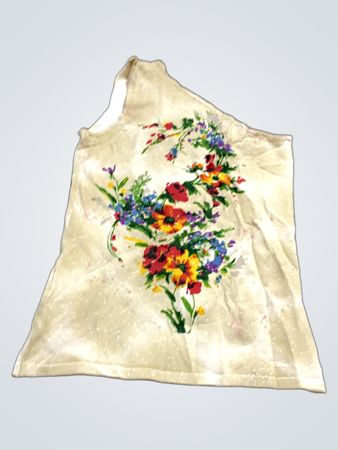 Einseitiges Floral-Druck-Oberteil