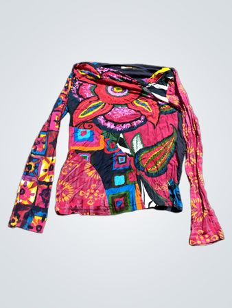 Desigual Langarm Oberteil mit buntem Druck