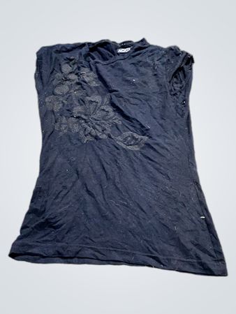 AGGI Schwarzes T-Shirt mit floralem Design