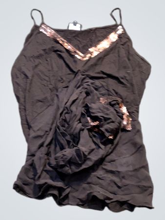 Claudia Sträter Braune Camisole mit Pailletten