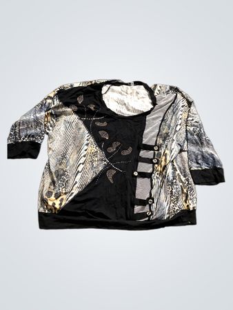 Damen Oberteil mit abstraktem Druck