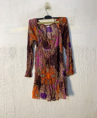 Xhilaration Paisley Print Langarm-Minikleid