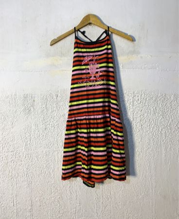 Sergent Major Gestreiftes Kleid mit grafischem Druck