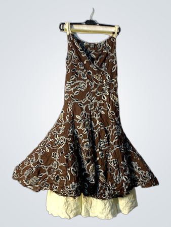 CREME Paris Braunes Blumenkleid