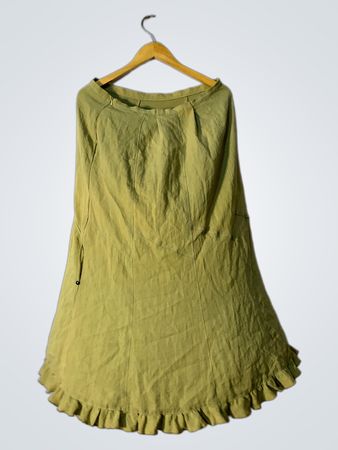 Agata Re Green Ruffle Hem Midi Rock