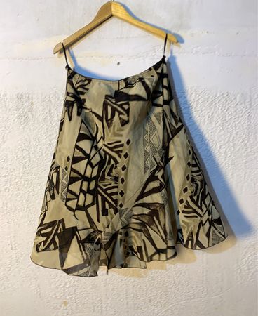 Beige und schwarze abstrakte Druckrock