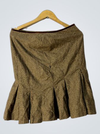 Escorpion brauner Tweed-gefalteter Rock