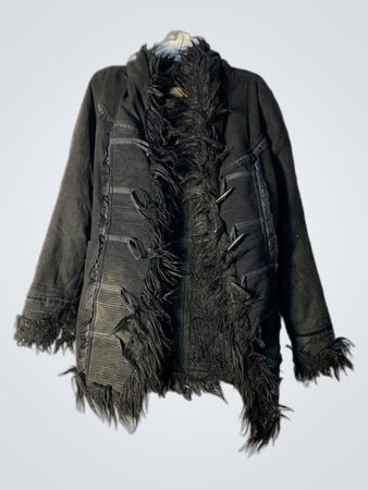 Black Fur Trimmed Jacket with Tremona Logo
