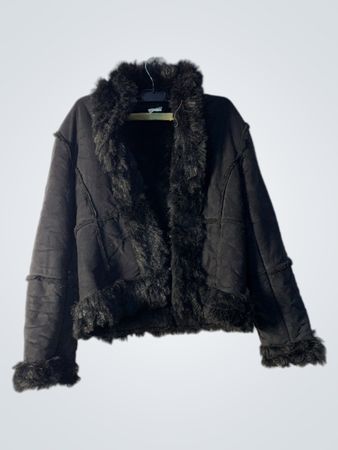 Black Faux Fur Trimmed Jacket