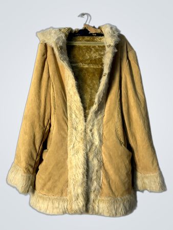J.N.Y Jennifer Suede Fur Lined Coat