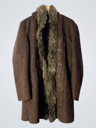 JAZZ Faux Fur Lined Suede Coat