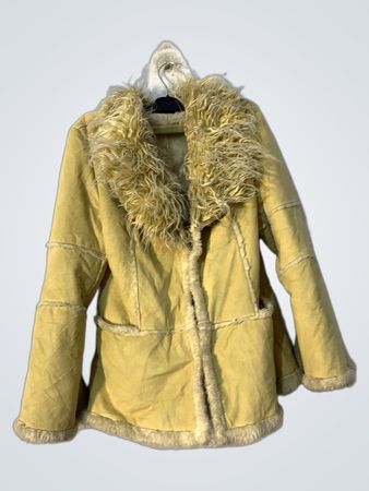 M.A.M.G. Yellow Suede & Fur Trimmed Jacket