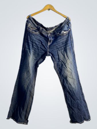 Vigoss Damen Blaue Denim Jeans