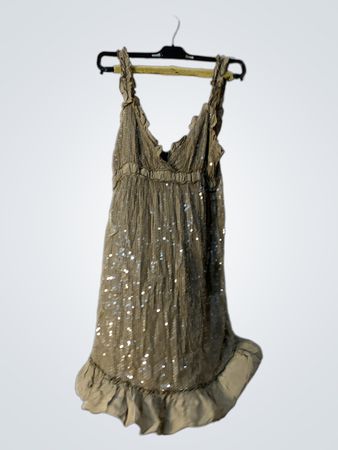 Luk app Pailletten-Rüschenkleid